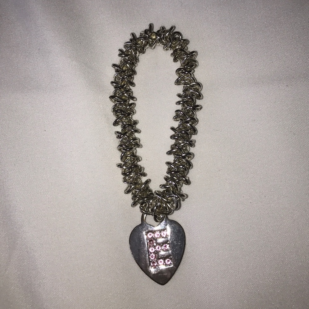“E” charm/chain bracelet